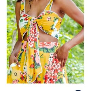 CHEN BURKETT GARDEN BANDEAU TOP